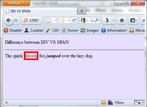 What is the difference between div tags versus span tags?